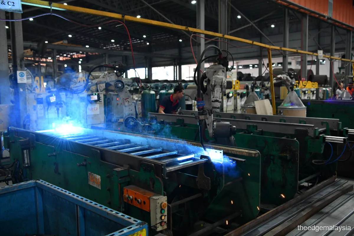Manufacturing equipment and production lines inside a factory