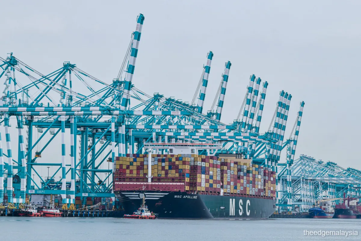 Shipping containers stacked at a cargo port