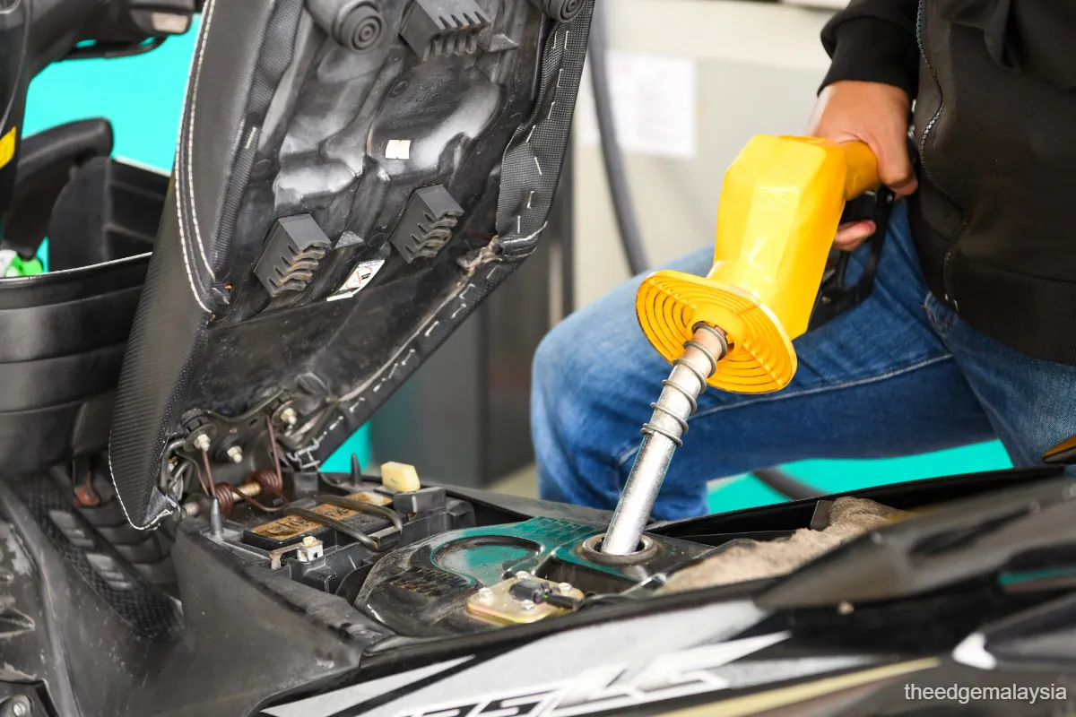 Petrol pumps at a Malaysian filling station