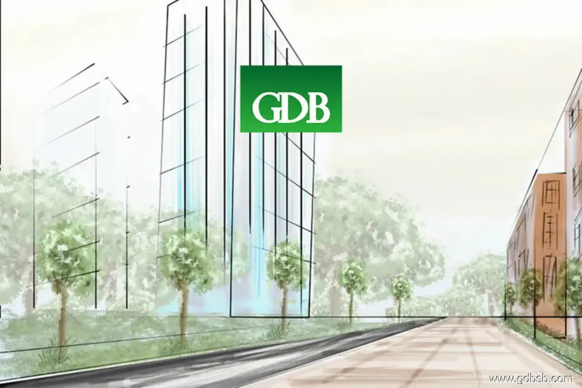 Illustration of residential towers with a podium and parking facilities