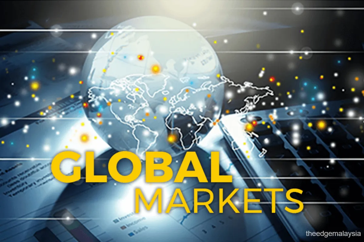 Electronic display of stock indices and currency exchange rates