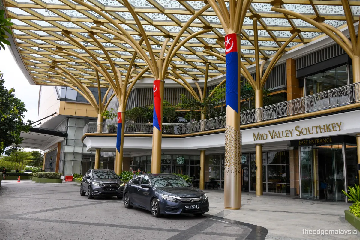 Shopping mall interior and office buildings illustrating retail and commercial property investments
