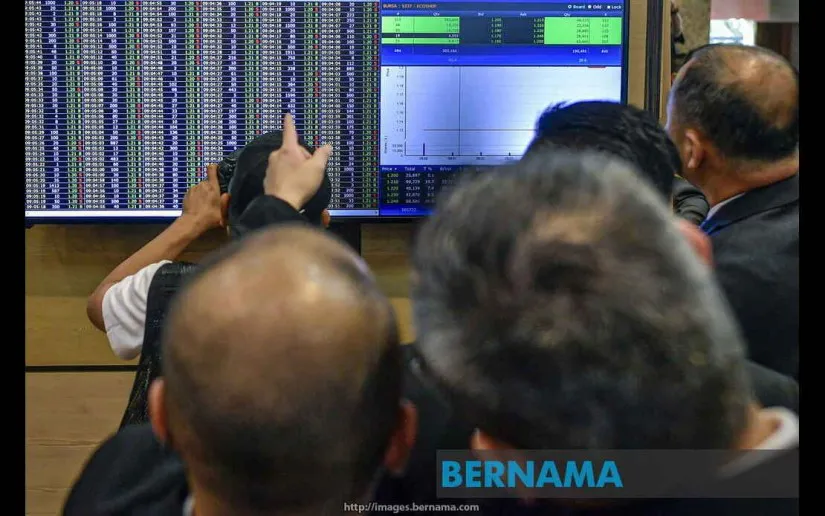 Electronic share-price display showing stock market trading data