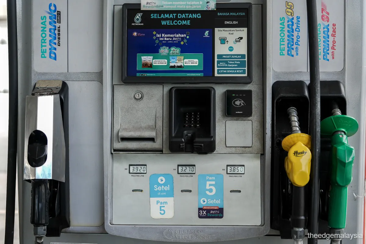 Fuel pumps at a petrol station in Malaysia