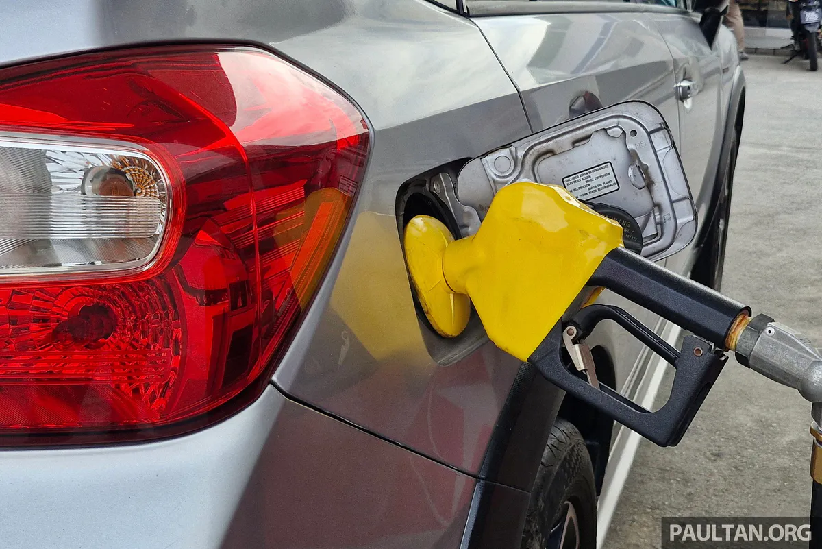 Petrol and diesel pumps at a Malaysian fuel station